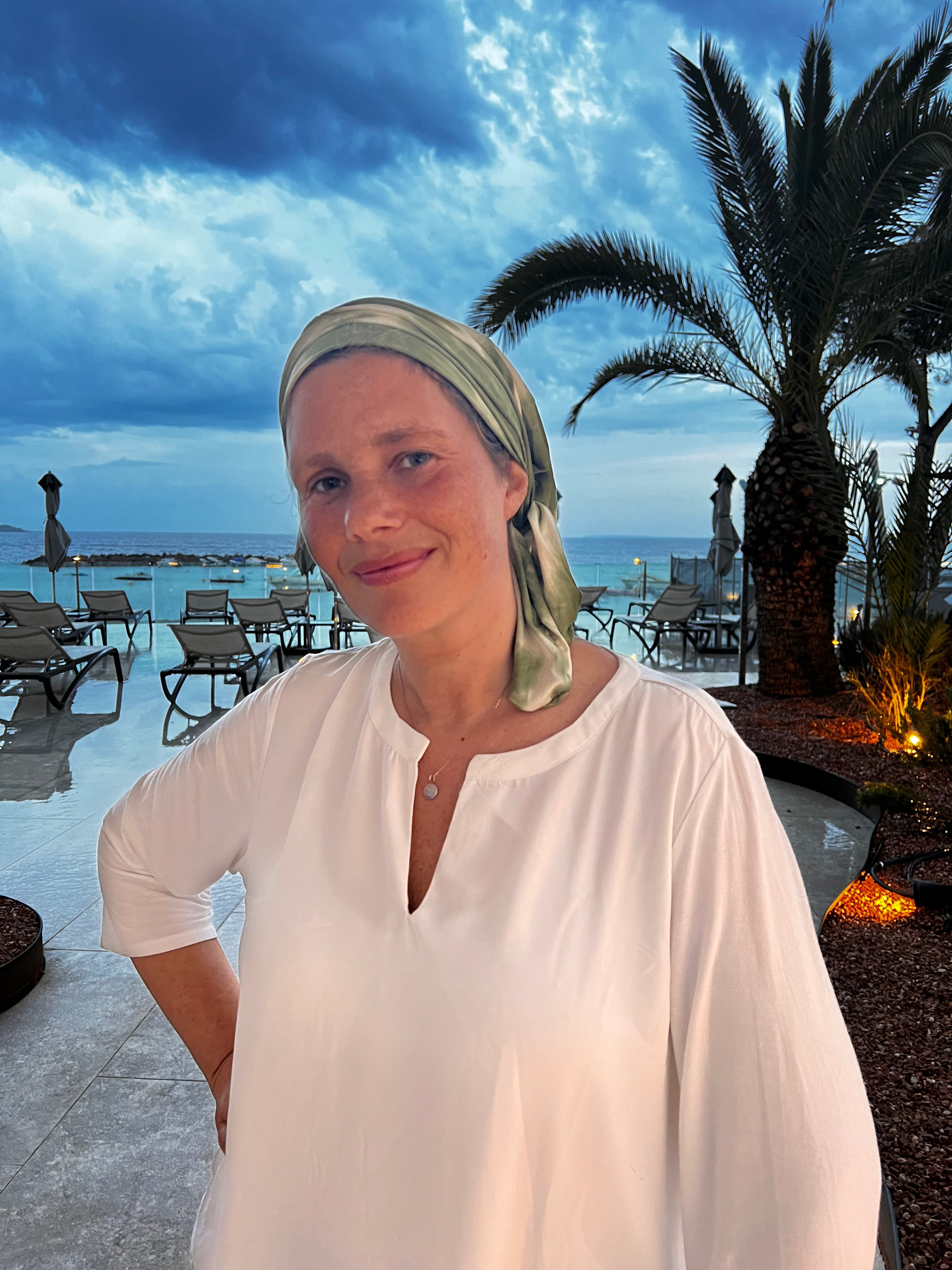 Tie Dye Green Wrap Around Turban Snood Headwear | 10-Way Adjustable Hair Wrap Scarf | Made in USA by Uptown Girl | Perfect for Yoga, Beach, Workouts & Fashion Accessories