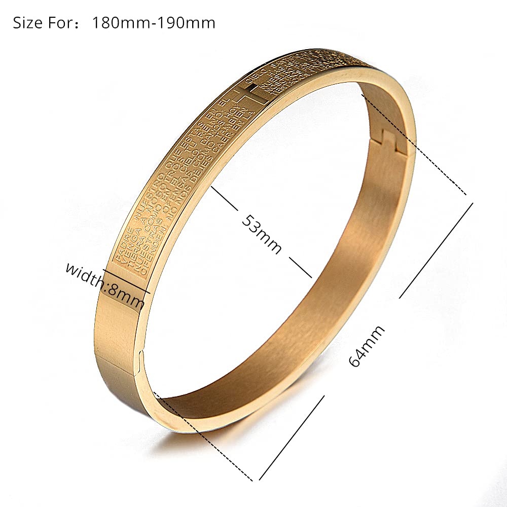 WFYOU Imperial Crown Bracelet for Men - 18kt Gold Plated Cubic Zirconia Beaded Cross Charm Bracelet - Luxury Jewelry Gift for Him - Perfect for Weddings, Anniversaries & Special Occasions