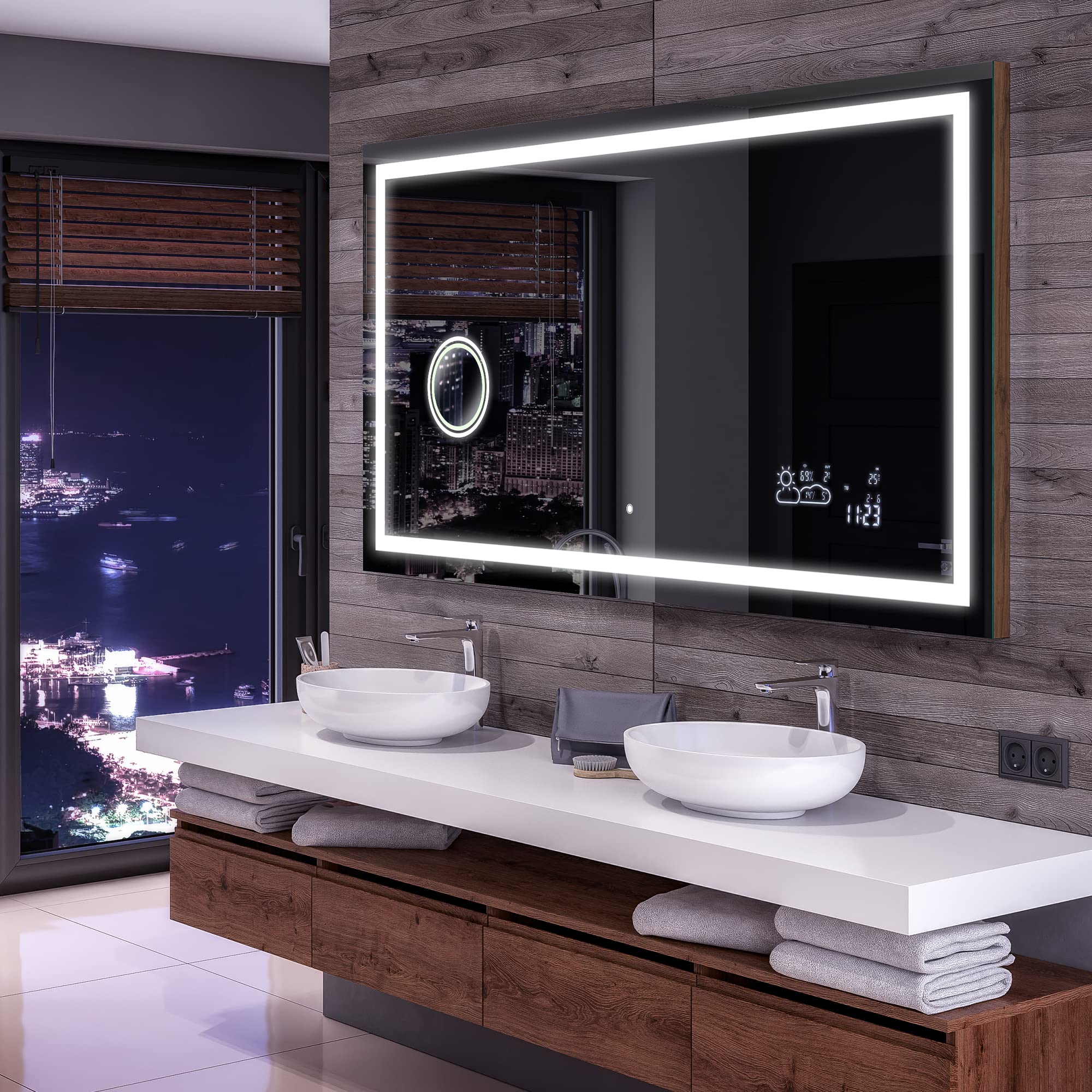 ARTFORMA 39 x 23 Inch LED Bathroom Mirror with Lights - Anti-Fog, Adjustable Illuminated Vanity Mirror - Wall Mounted for Makeup & Shaving - Perfect for Modern Bathrooms & Dressing Rooms