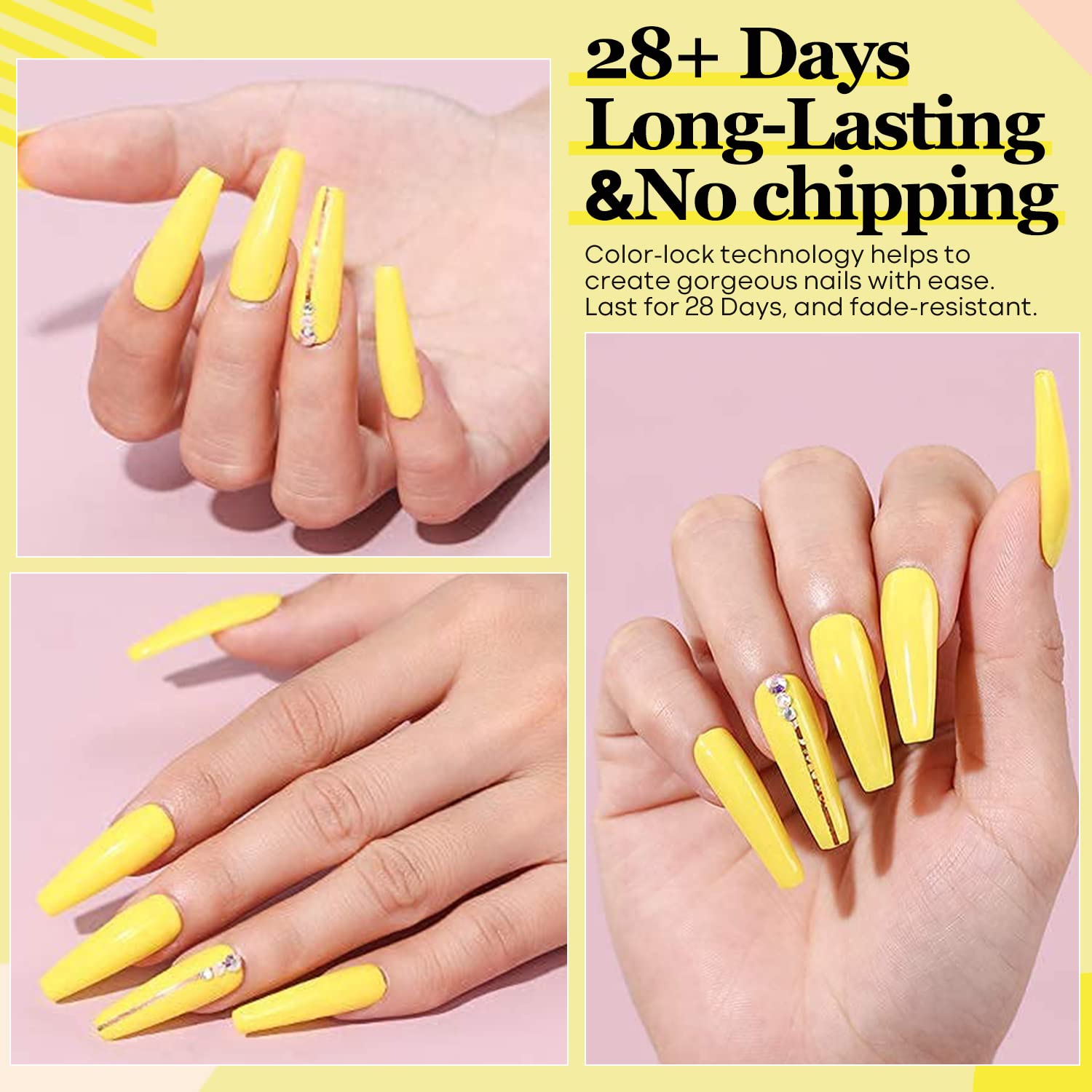 Modelones 15ml Yellow Gel Nail Polish - High Gloss UV/LED Soak Off Gel for French Manicure, Fall Nail Art | Salon Quality DIY Nail Kit for Women - Perfect for Home Manicures & Professional Nail Salons