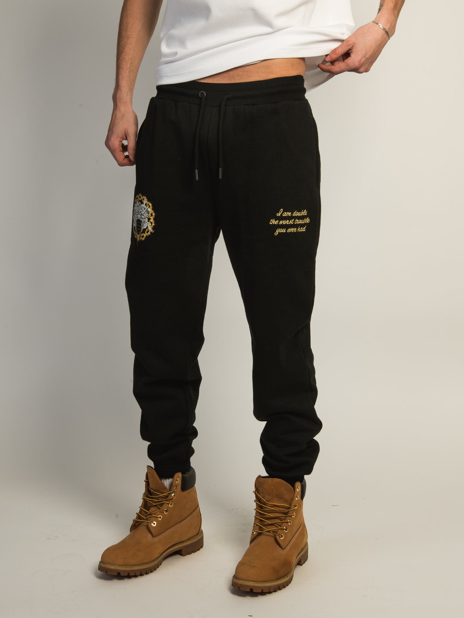 Crooks & Castles Luxury Gold Jogger Pants for Men - Premium Comfort & Style for Casual Wear, Gym, and Lounge