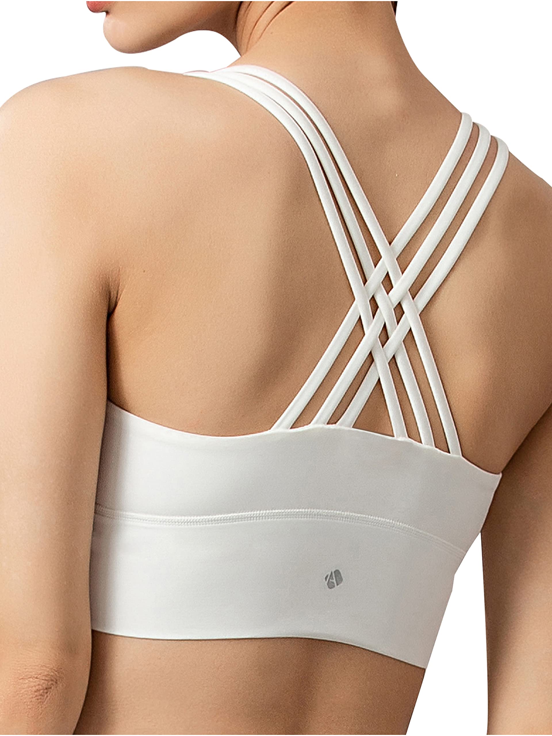 Strappy Sports Bras for Women - Medium Support Yoga Running Workout for Active Lifestyles