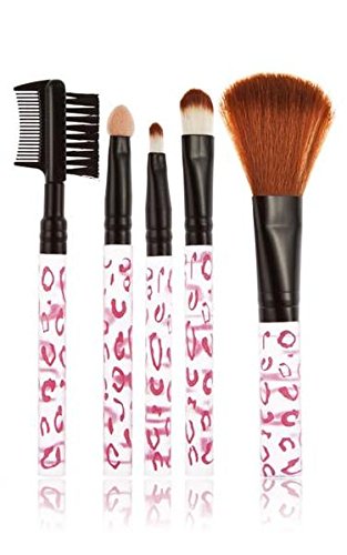 DDH Set of 5 Professional Makeup Brushes for Foundation, Blush, Eyeshadow & Contouring - Perfect for Home & Travel Makeup Kits