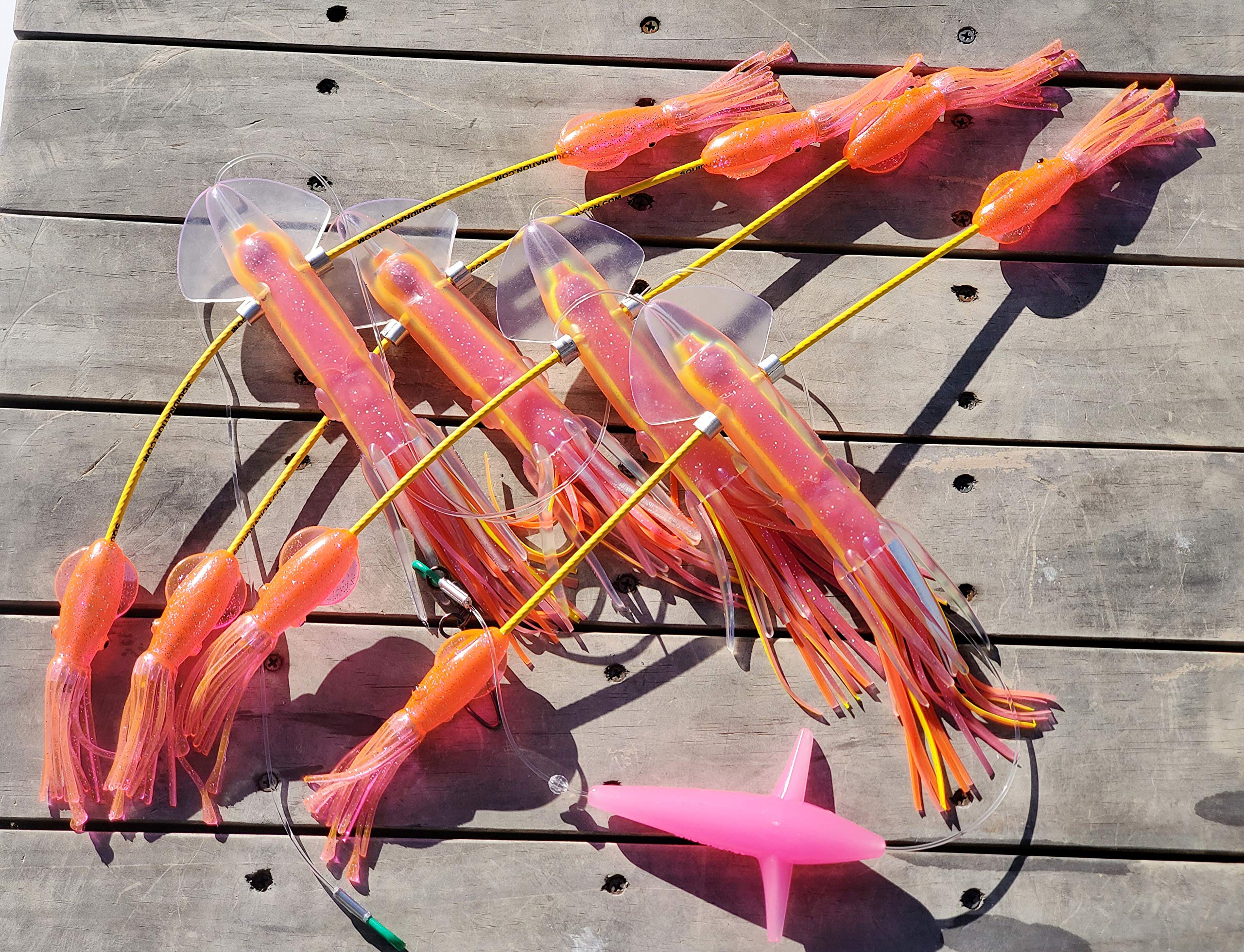 Premium Long Tail Flippy Floppy Fishing Daisy Chain Lure - Effective Tuna & Marlin Magnet - Perfect for Offshore Trolling and Big Game Fishing