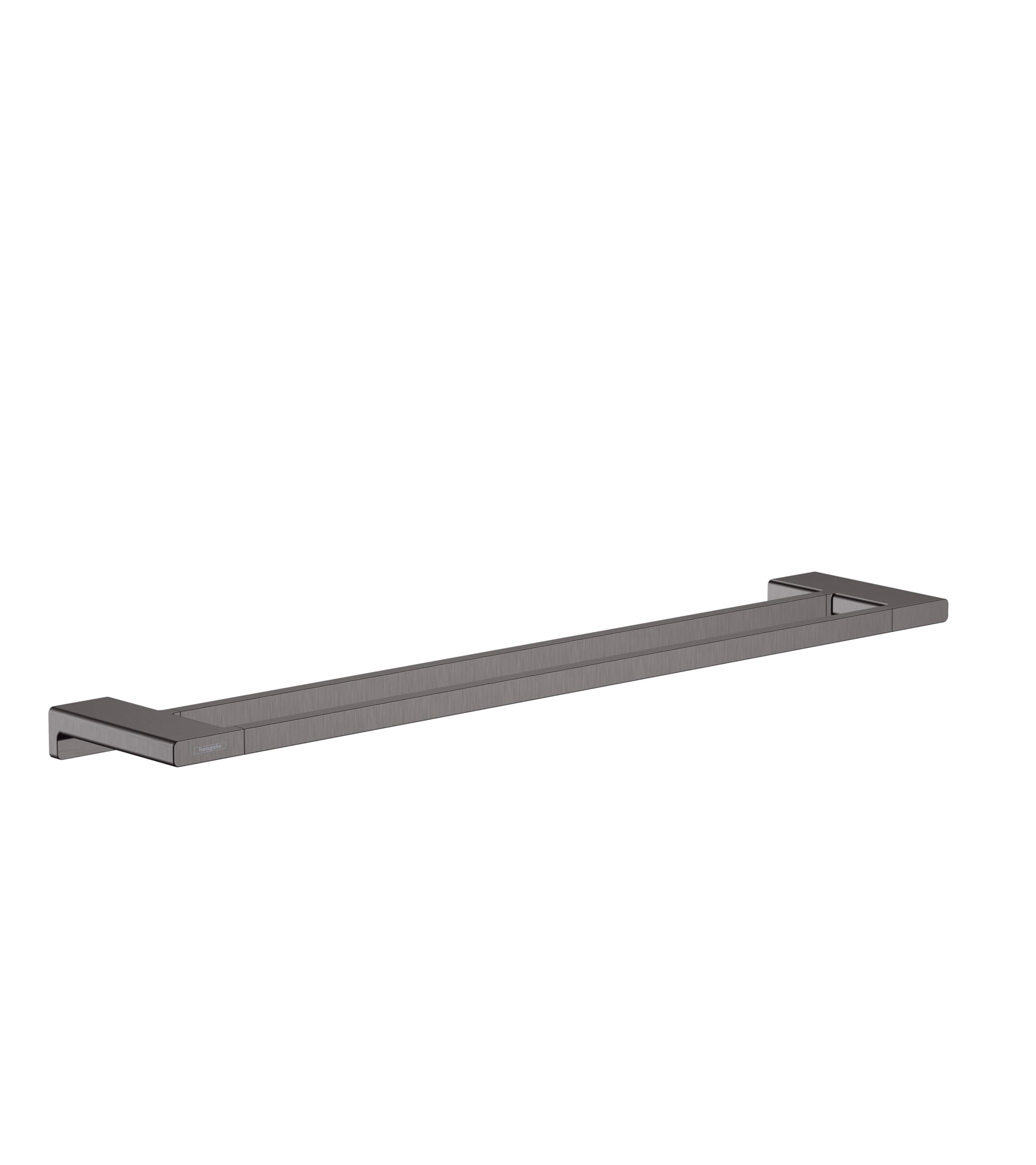 Hansgrohe 41743340 AddStoris Double Rail Towel Bar in Brushed Black Chrome - Modern Bathroom Towel Rack for Spa, Hotel & Home Decor