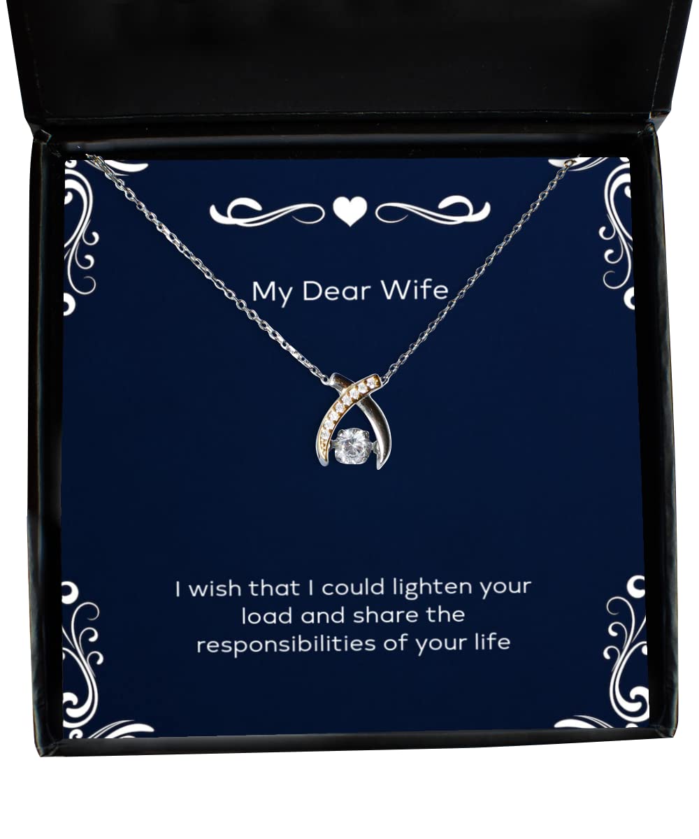 Beautiful Holiday Wishbone Dancing Necklace for Wife - Thoughtful Gift to Share Life's Responsibilities - Perfect for Anniversaries, Christmas & Special Occasions