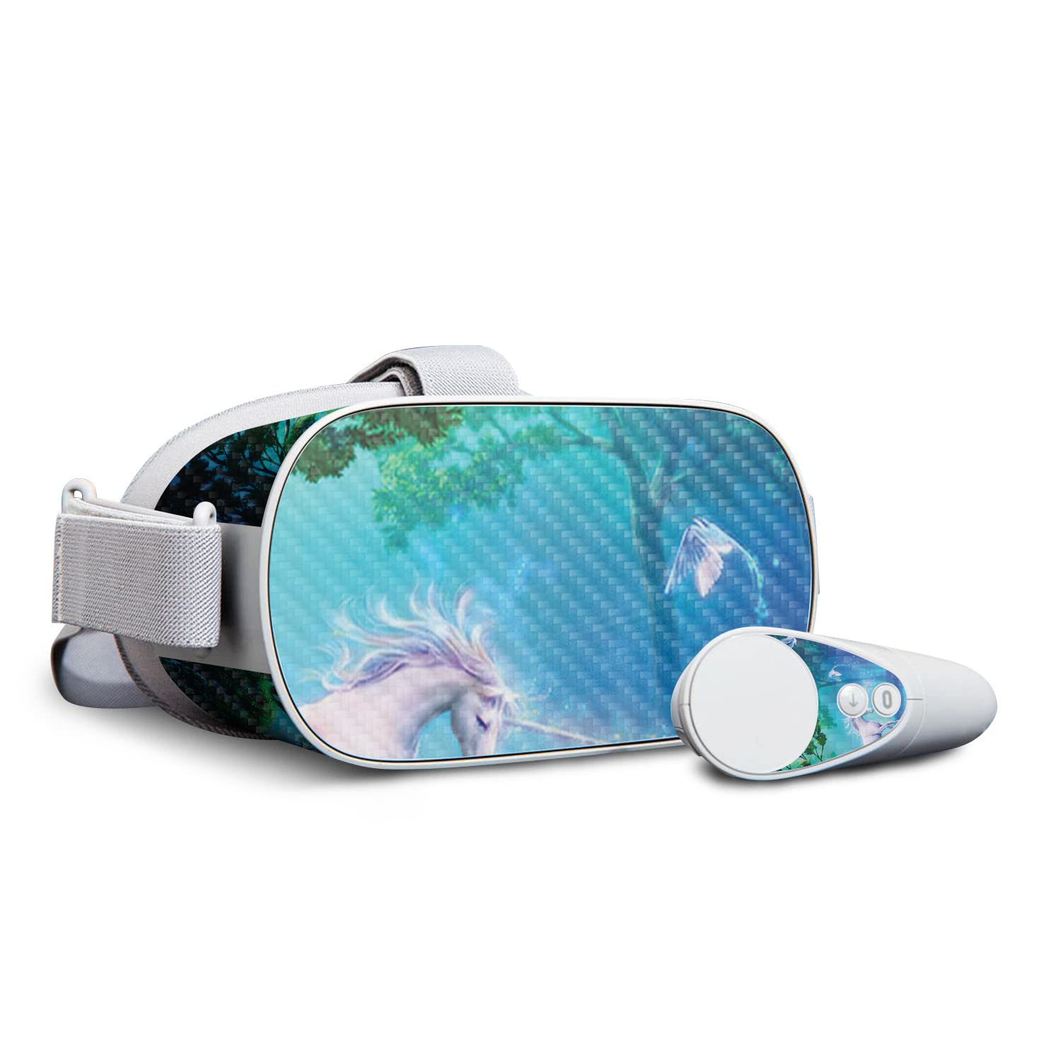 Premium Carbon Fiber Skin for Oculus Go - Unicorn Fantasy Design | Protective & Durable Textured Cover | Easy to Apply & Remove | Made in USA | Perfect for Gaming, VR Entertainment & Device Protection