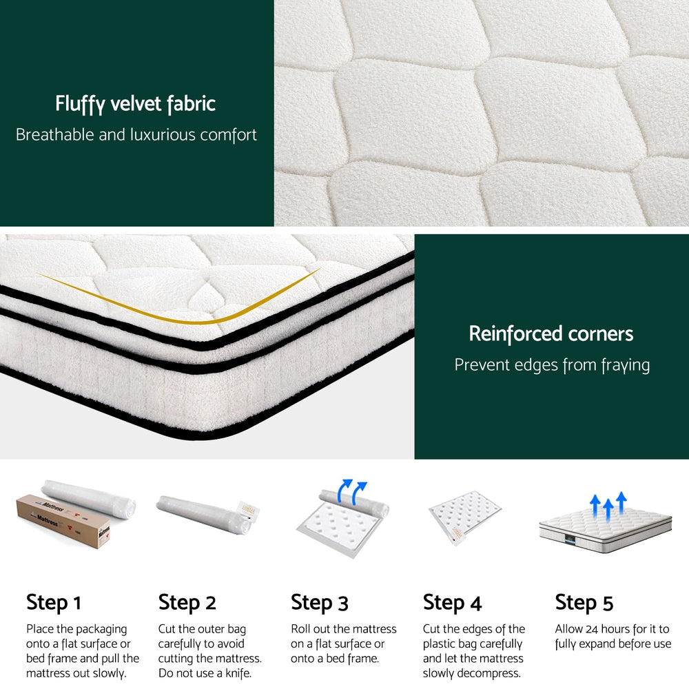 22cm Giselle Queen Size Mattress - Medium Firm Memory Foam Bed for Side Sleepers & Back Pain Relief - Perfect for Master Bedrooms & Guest Rooms