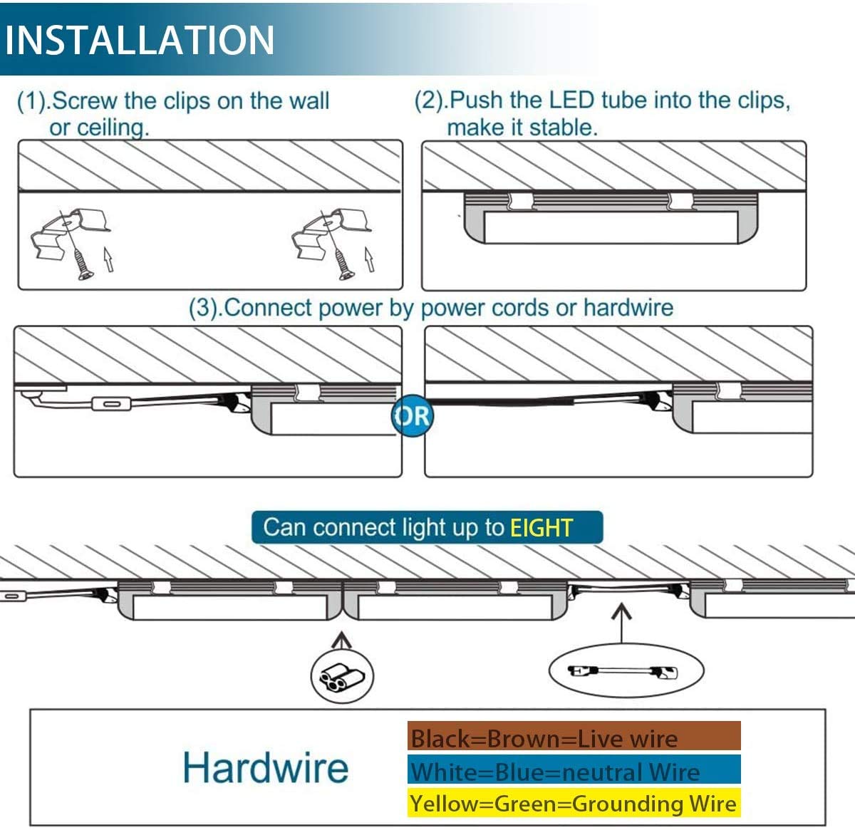 Barrina 18-Pack LED T5 Integrated Fixture - 4FT Super Bright White Light (2200lm, 6500K, 20W) - Shop, Ceiling & Under Cabinet Lighting with Built-in On/Off Switch - Perfect for Garages, Workshops, Kitchens & Retail Spaces