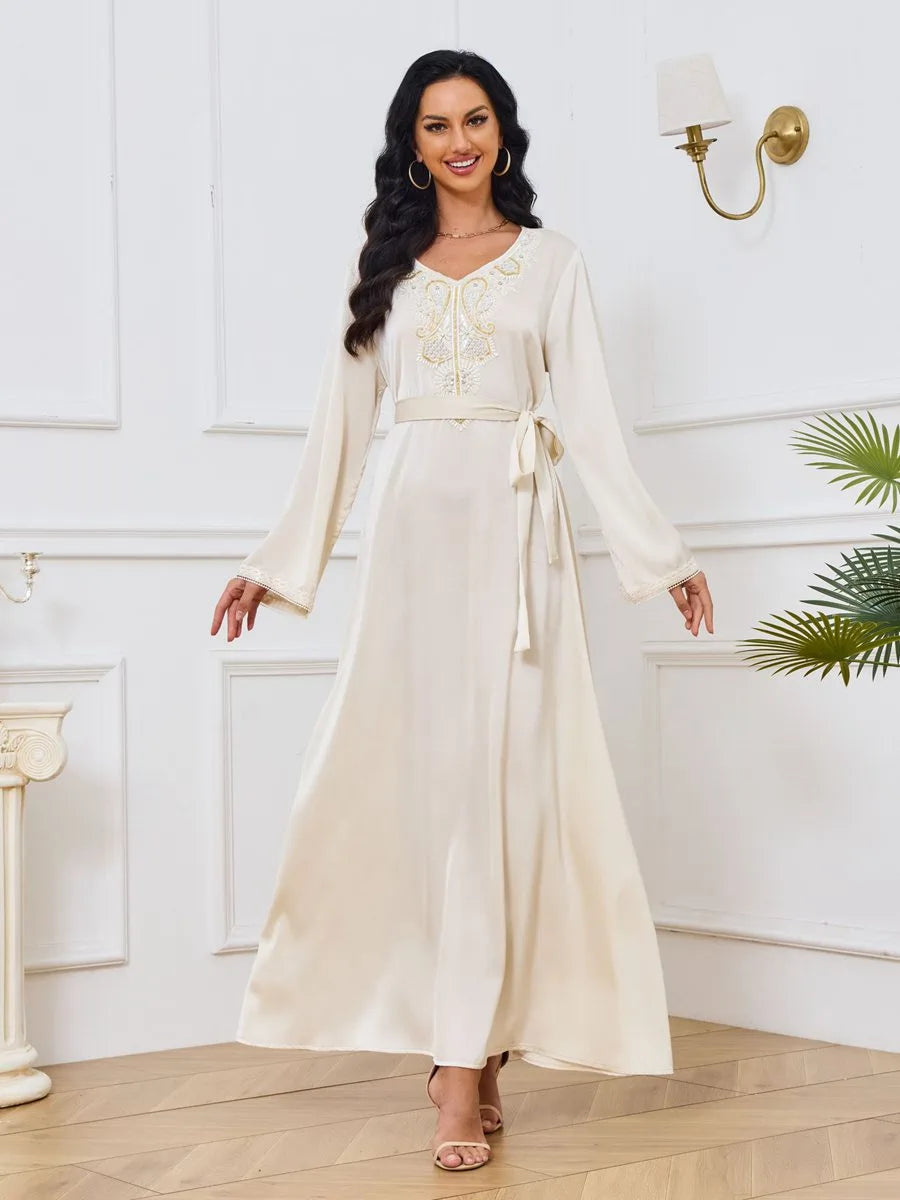 Elegant Beaded Eid Caftan Dress for Women - Stylish Kaftan #25033 - Perfect for Eid Celebrations, Weddings & Special Occasions