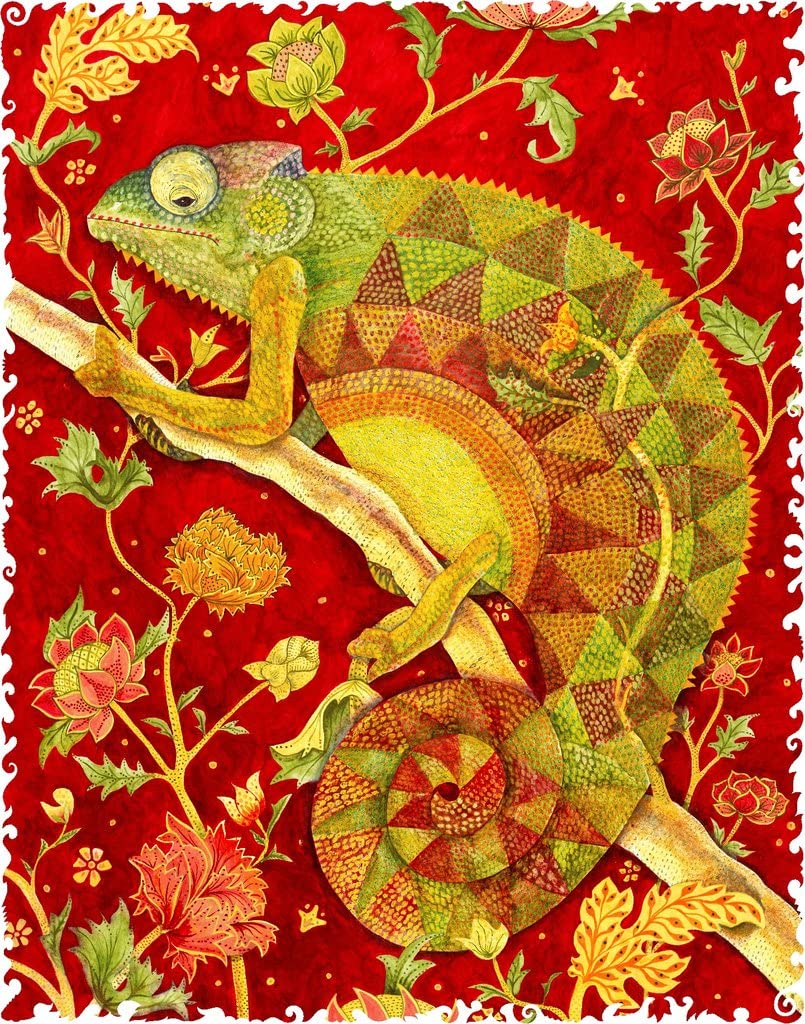 Premium Wooden Jigsaw Puzzle for Adults - Karma Chameleon Design - 337 Unique Laser-Cut Pieces - Handcrafted in USA by Nautilus Puzzles - Perfect for Stress Relief, Family Game Night & Home Decor
