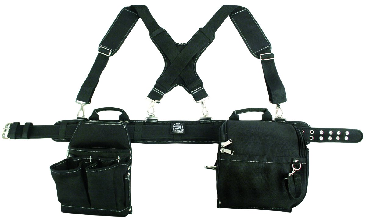 Professional Heavy Duty Contractor Tool Apron with Pro-Comfort Padding & Ventilation - One Size Fits All, Includes Suspenders, Carry Handles & Zip-Up Pouch - Durable Workwear for Construction, Carpentry & DIY Projects