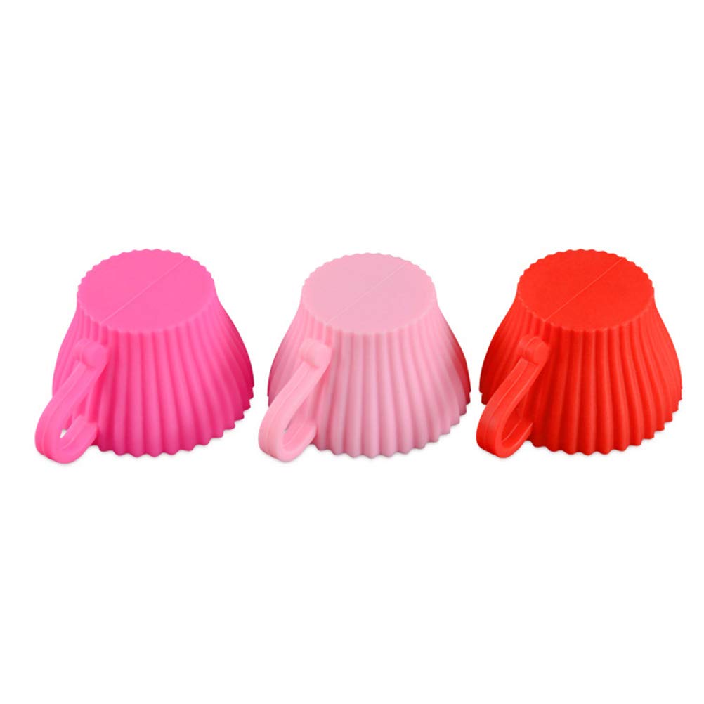 DOITOOL 5-Piece Silicone Cupcake Molds - Reusable Muffin Baking Cups for Homemade Cakes, DIY Desserts - Perfect for Birthday Parties, Baby Showers & Holiday Baking