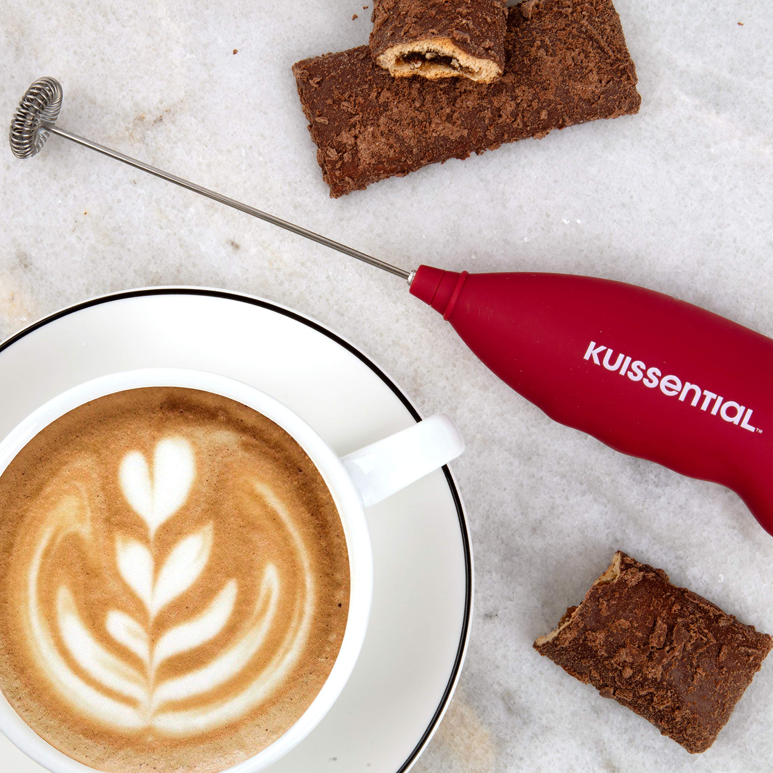 Electric Stainless Steel Milk Frother 2pk - Slickfroth 2.0 Handheld Battery Operated Foam Maker for Cappuccino, Latte, Hot Chocolate & Matcha - Perfect for Coffee Lovers & Home Baristas - Ideal for Morning Coffee, Afternoon Tea & Dessert Making