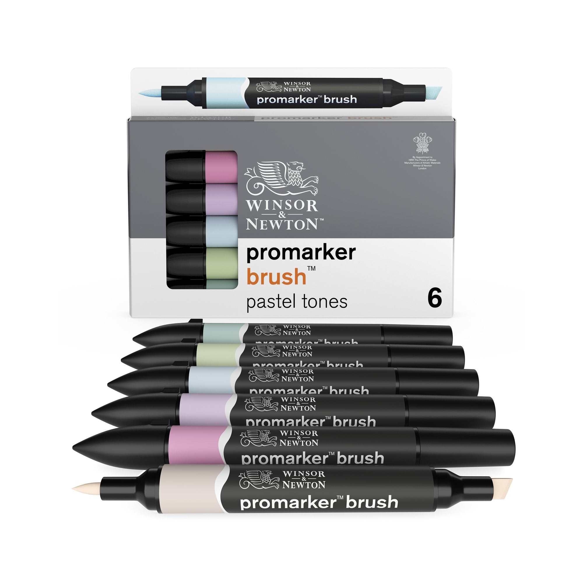 6 Piece Double Tip ProMarker Set - Pastel Colors with Brush & Chisel Tips for Artists, Illustrators & Crafters | Perfect for Coloring Books, Manga Art & DIY Projects
