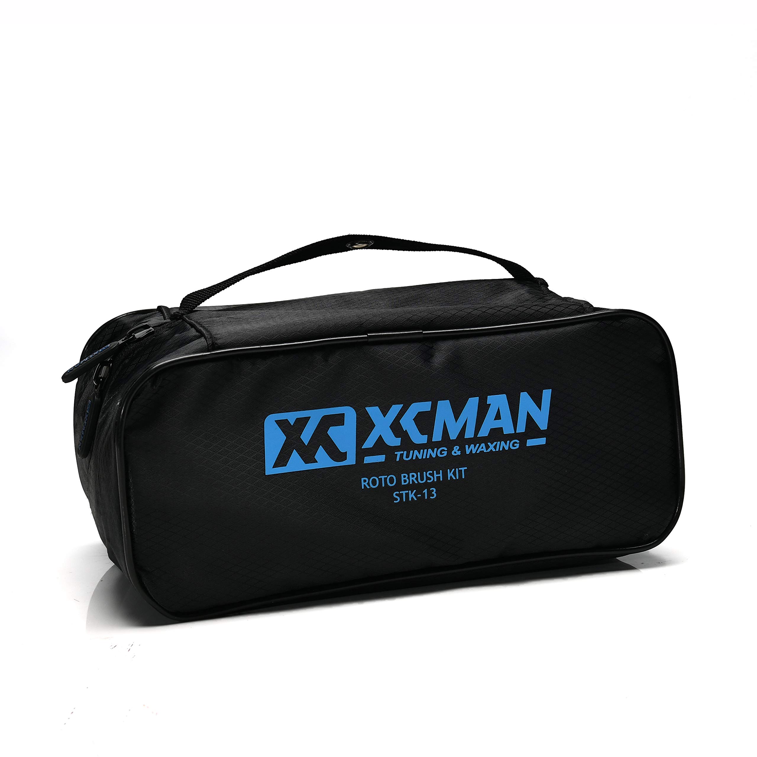 XCMAN Ski Roto Brush Kit with Nylon, Horsehair & Brass/Cork Brushes - Complete Ski Waxing & Edge Tuning Set for Alpine & Cross-Country Skis - Perfect for Pre-Season Prep & Daily Ski Maintenance