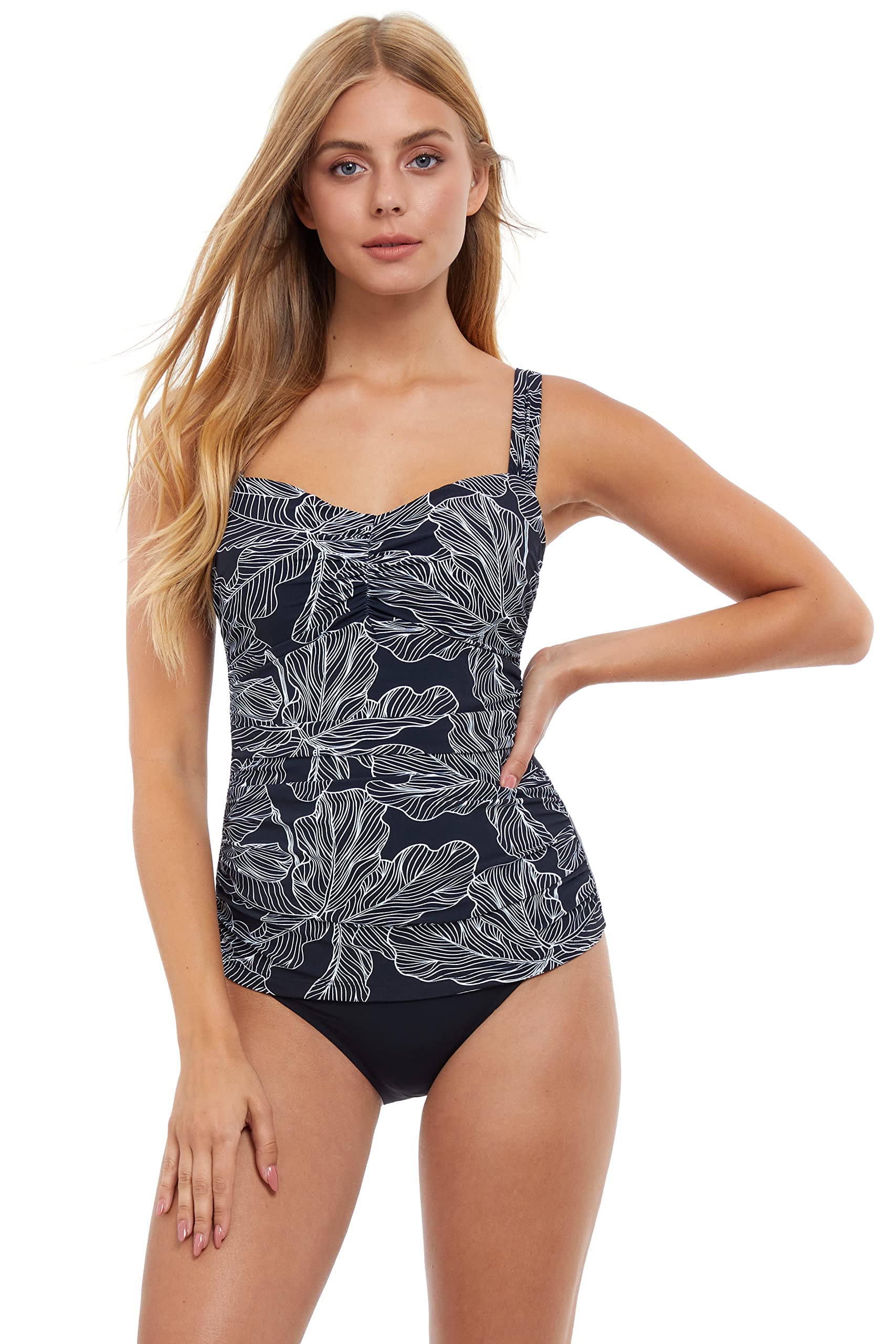 Profile by Gottex Women's Standard Soiree D Cup Tankini Swimsuit - Flattering Swimwear for Beach & Pool - Perfect for Vacation, Water Aerobics & Summer Getaways