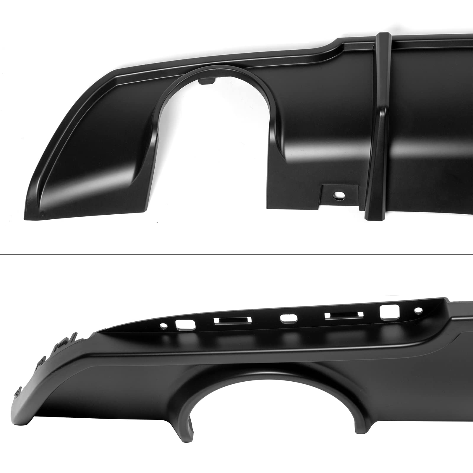 FREEMOTOR802 Rear Diffuser Compatible with 2015-2023 Chrysler 300 - Shark Fin Style Matte Black PP Lower Valance Bumper Lip - Upgrade Your Car's Rear Appearance for Street Racing & Show Cars