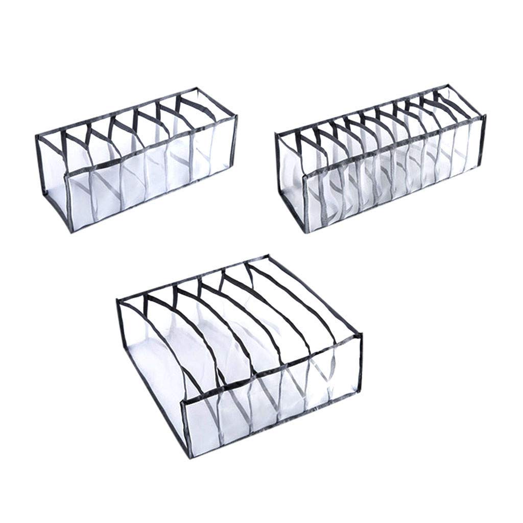 YXWLLN Underwear Organizer Drawer - 6 Compartment Bra & Socks Storage Box for Closet Organization | Perfect for Bedroom, Travel & Housekeeping (Black)
