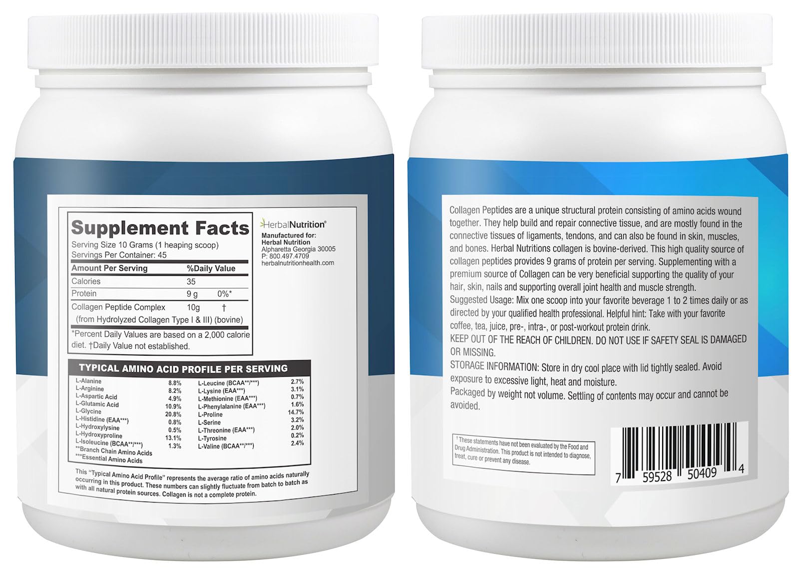 Premium Hydrolyzed Collagen Peptides Powder for Skin, Hair, Nails & Joint Support - Keto & Paleo Friendly, Non-GMO, Gluten Free Protein Supplement (45 Servings) - Ideal for Smoothies, Coffee & Post-Workout Recovery