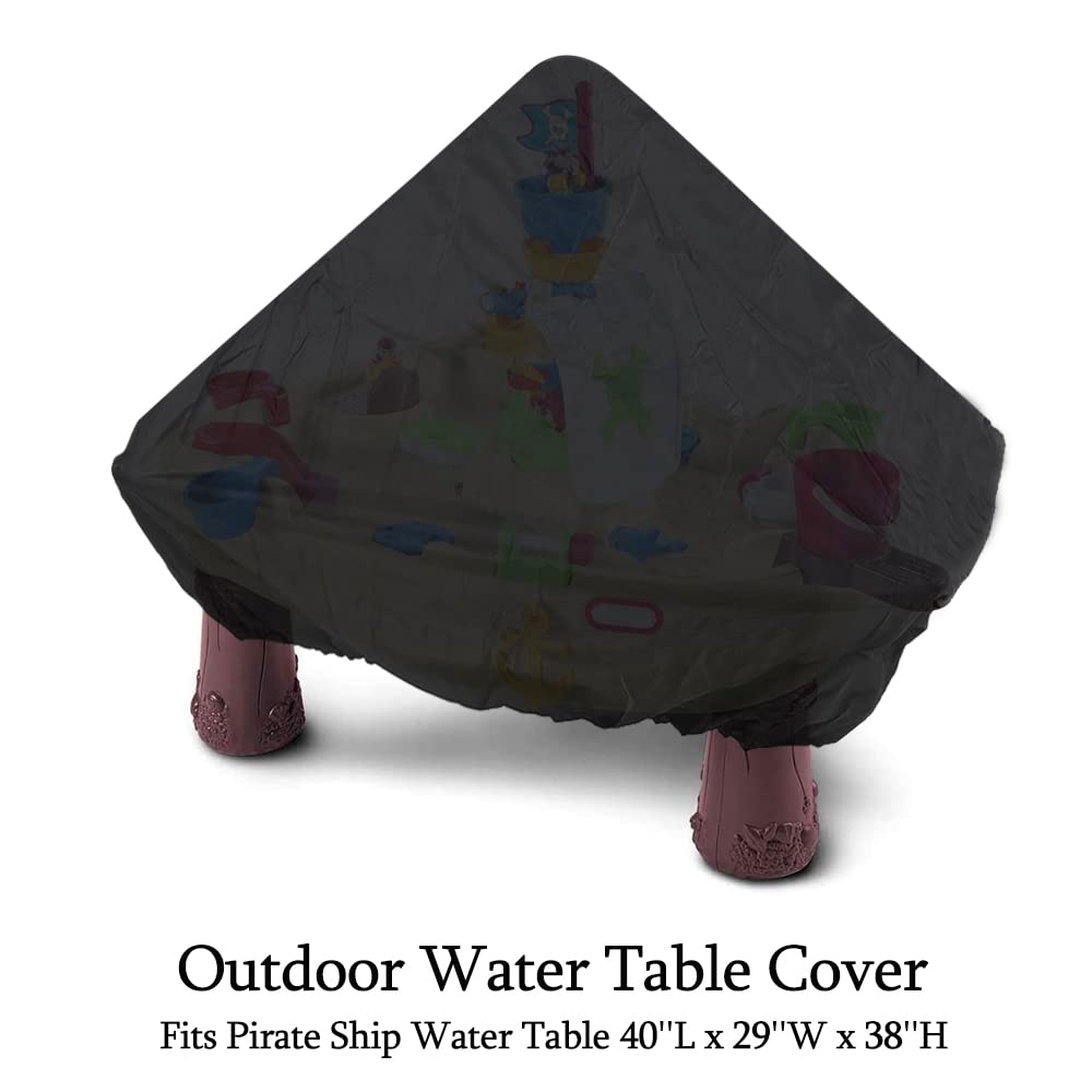 Heavy Duty Waterproof Outdoor Cover for Little Tikes Pirate Ship Water Table - Durable Black Play Table Protection for Kids' Water Toys - Perfect for Backyard, Patio, and Outdoor Play Areas