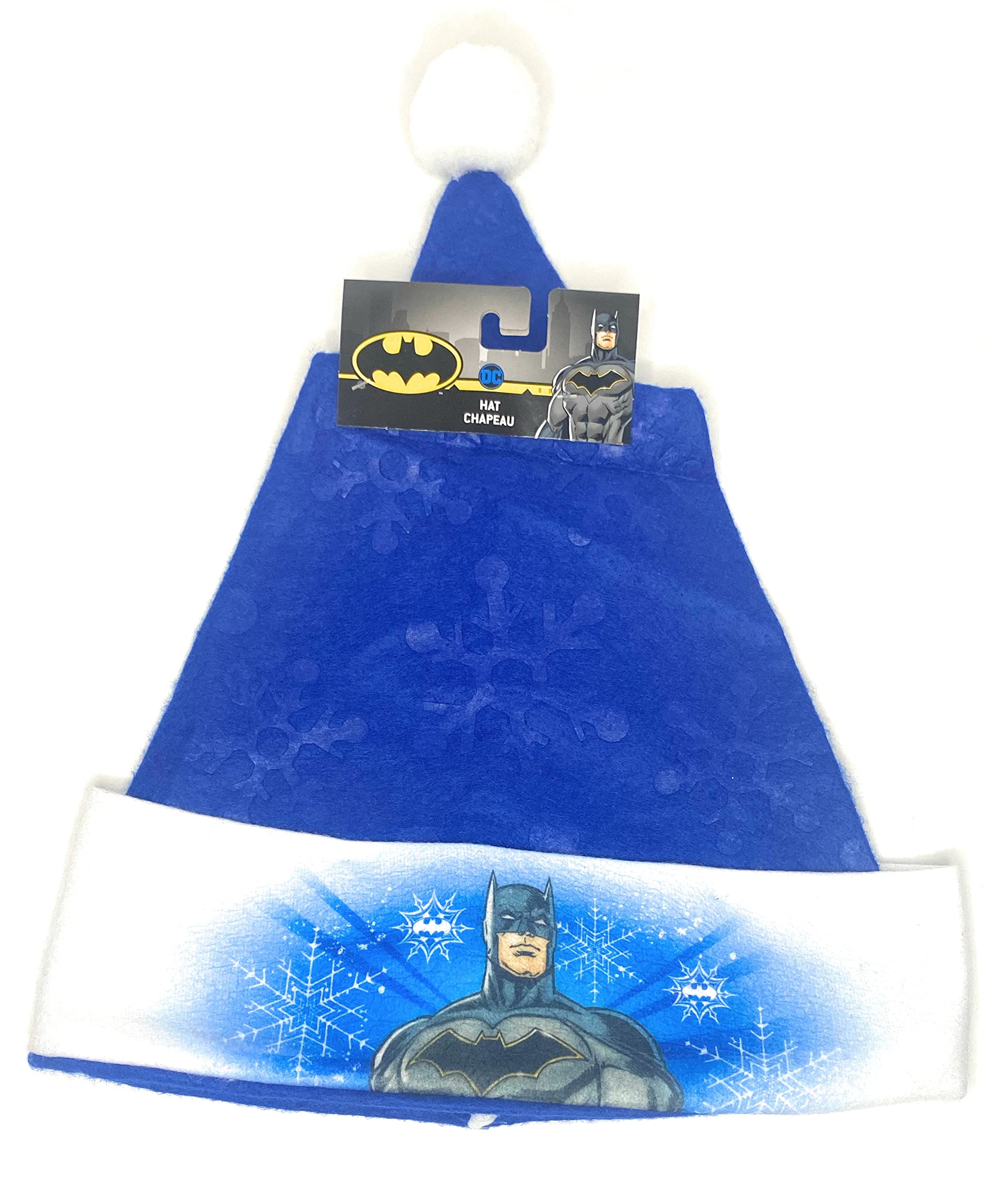 Batman Christmas Santa Hat - Festive Felt Cap with Embossed Designs for Cosplay, Holiday Parties & Superhero Fans