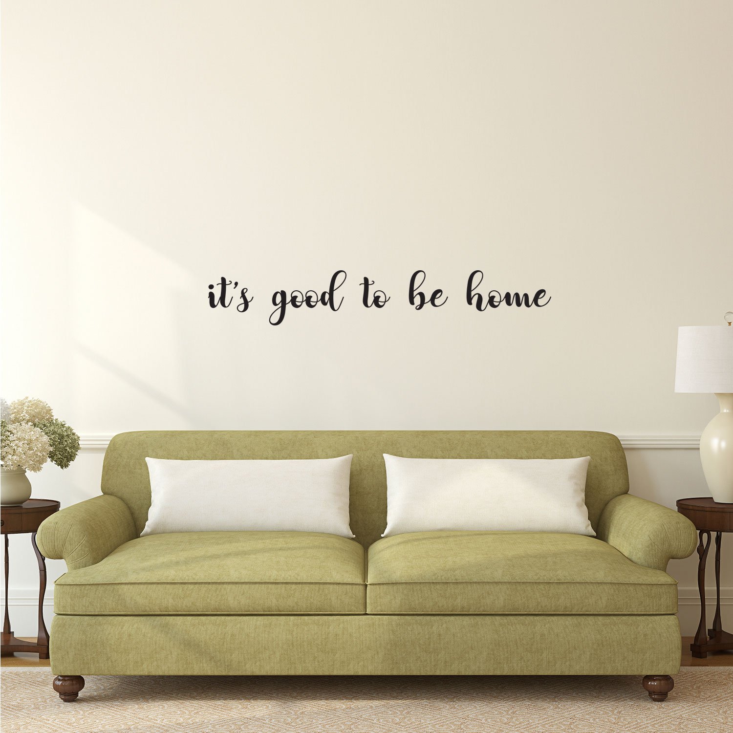 Inspirational Family Quote Wall Art Vinyl Decal - 'It's Good to Be Home' Lettering - 5