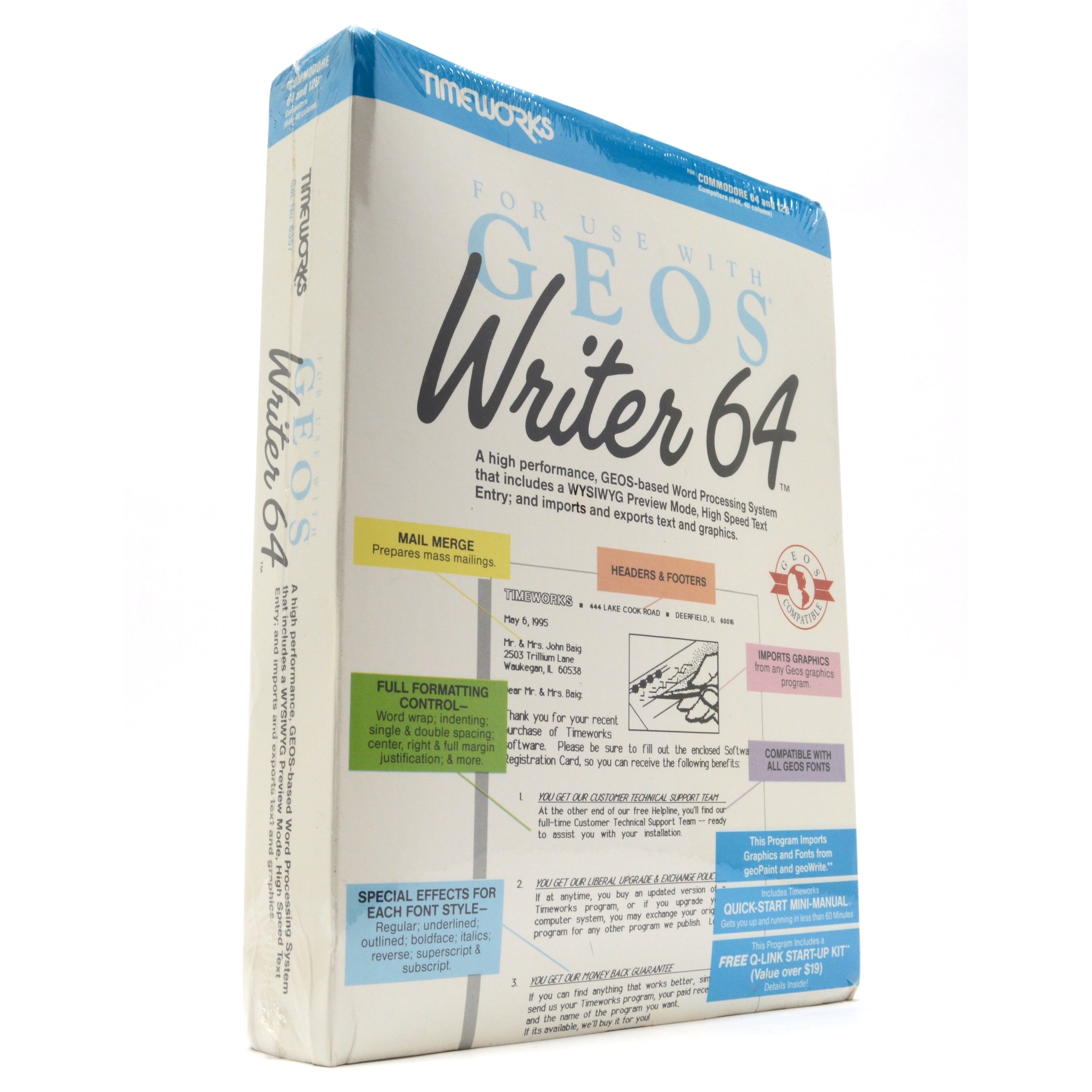 Brand New Commodore C64 & C128 Writer 64 PC Software - Sealed for GEOS Compatibility | Vintage Computing & Retro Gaming Accessory