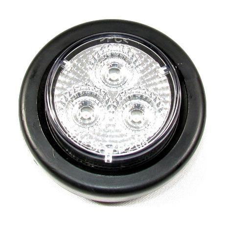 2-Pack Clear Lens Round LED Amber Marker Lights with 3 LEDs - 24V Waterproof for Trucks, Trailers & Boats - Durable Side Marker Lights for Night Visibility & Safety