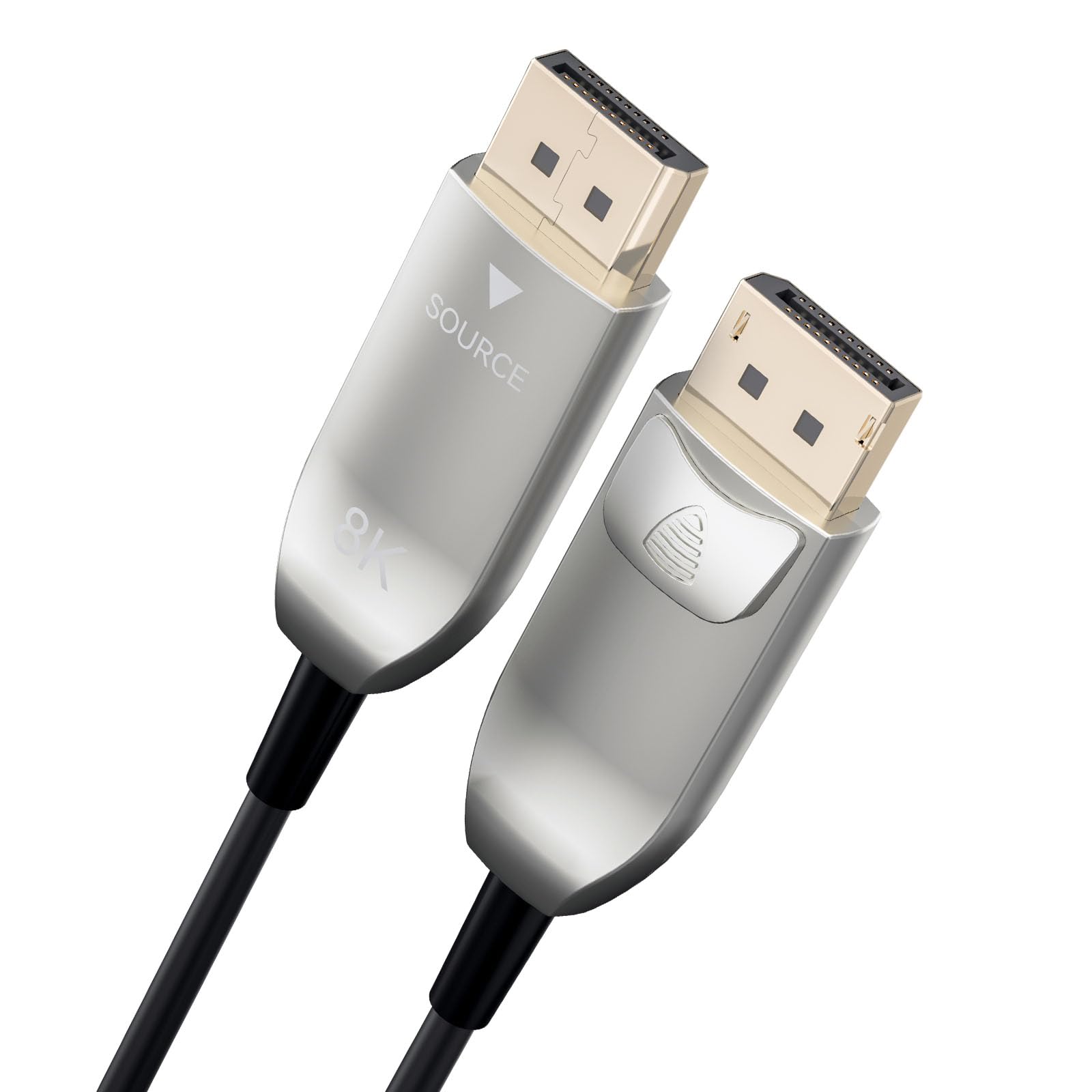 Premium 8K@60Hz 4K@240Hz Fiber Optic DisplayPort 2.1 Cable - 54Gbps High-Speed Active Optical DP Cable with Locking Connectors (100ft/30m) for Gaming PC, Home Theater & Professional AV Setups