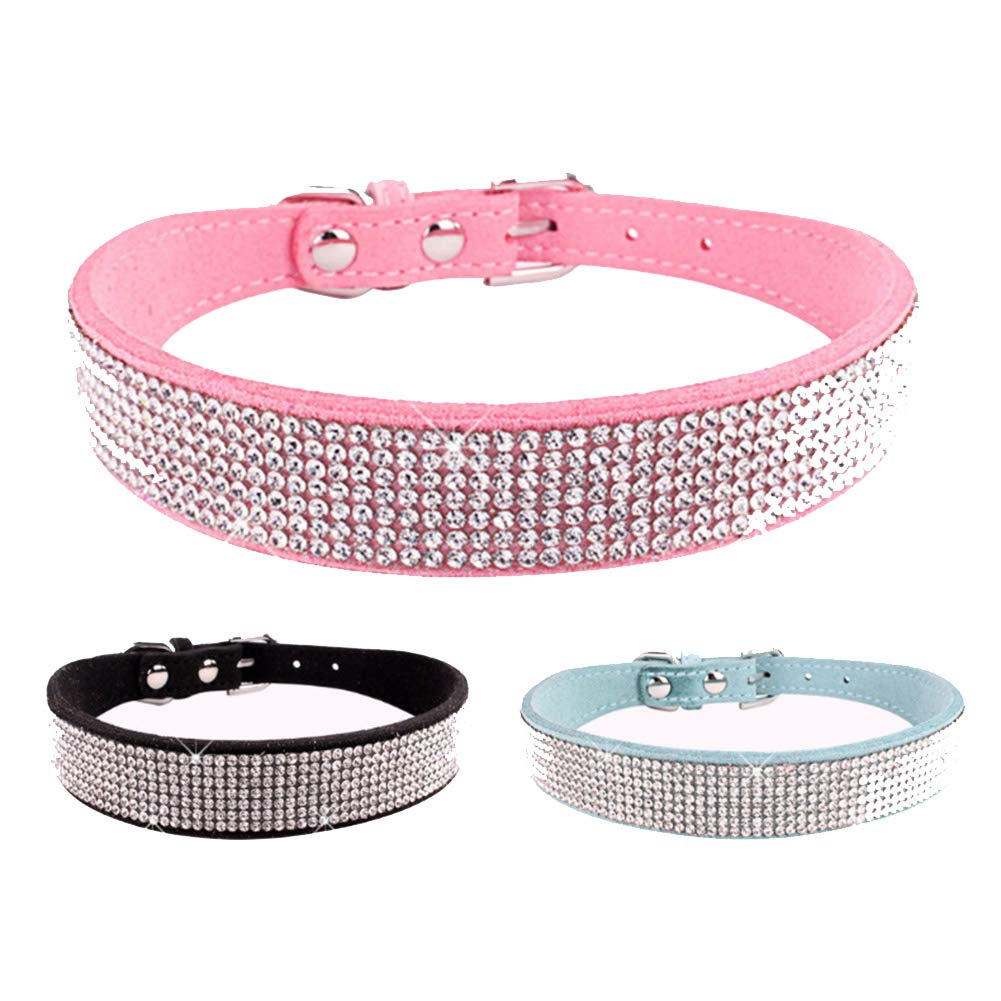 Sparkling Rhinestone Dog Collar & Leash Set - Crystal Diamond Pet Collar for Small & Medium Dogs | Cute Dazzling Cat & Dog Accessories | Perfect for Parties, Weddings & Special Occasions
