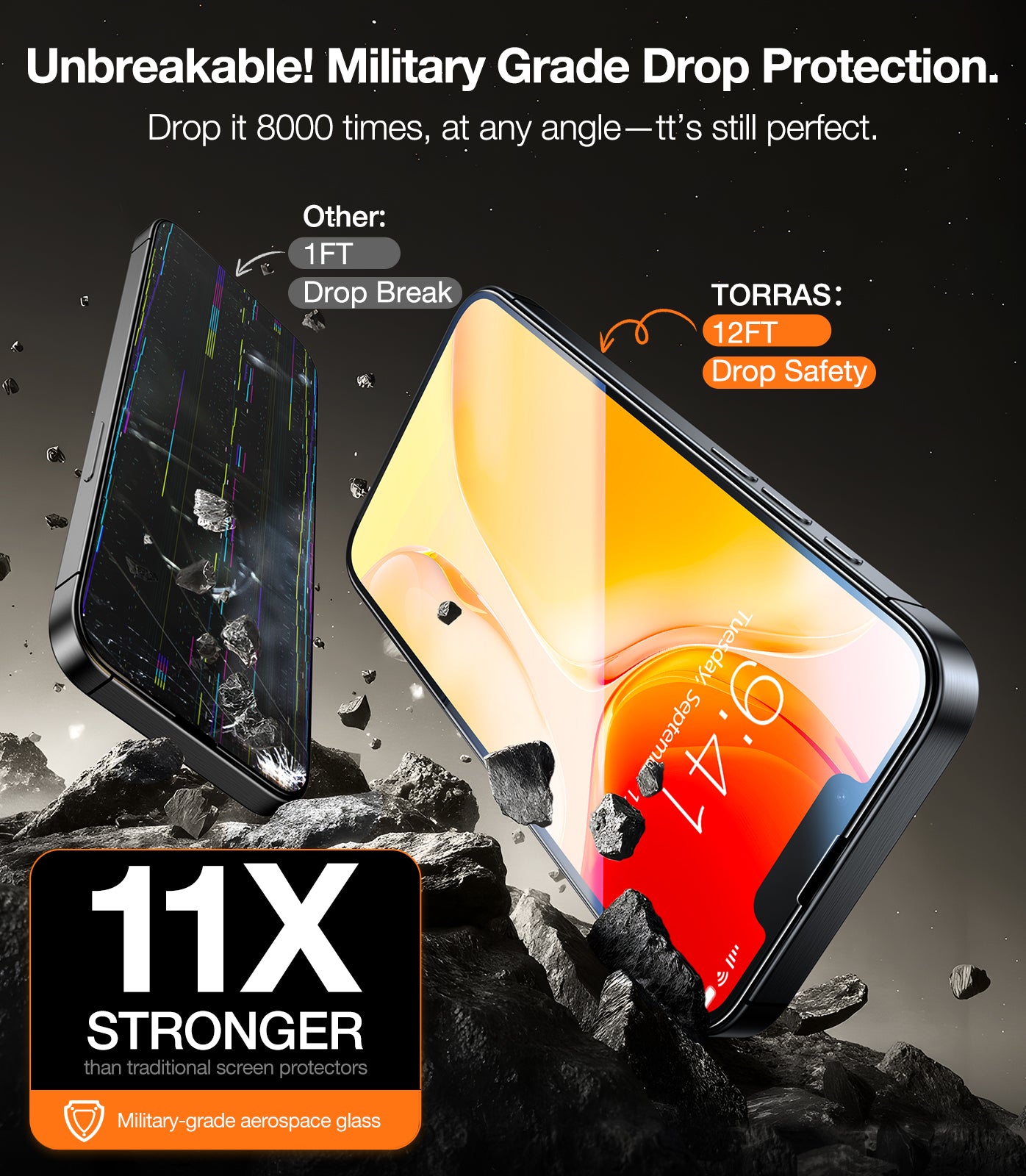 GlassGo Premium Tempered Glass Screen Protector for iPhone 16e - Shatterproof, HD Clear, Anti-Scratch Protection - Perfect for Work, Travel & Everyday Use