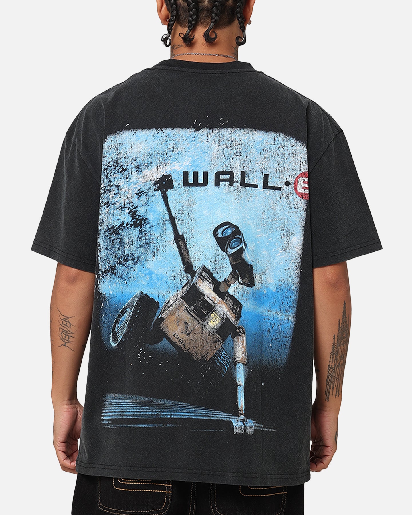 Vintage Black Wall.E Heavy T-Shirt - American Thrift X Pixar Collaboration | Perfect for Cosplay, Movie Nights & Disney Fans