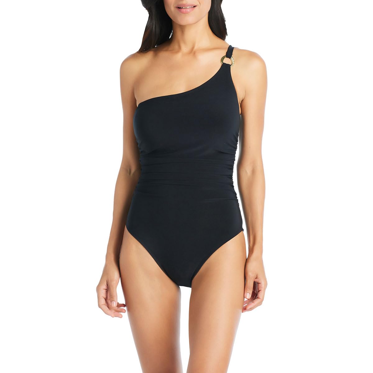 Beyond Control One Shoulder Swimsuit for Women - Tummy Control One Piece Bathing Suit with Ring Accent | Perfect for Beach Vacations, Pool Parties & Summer Getaways