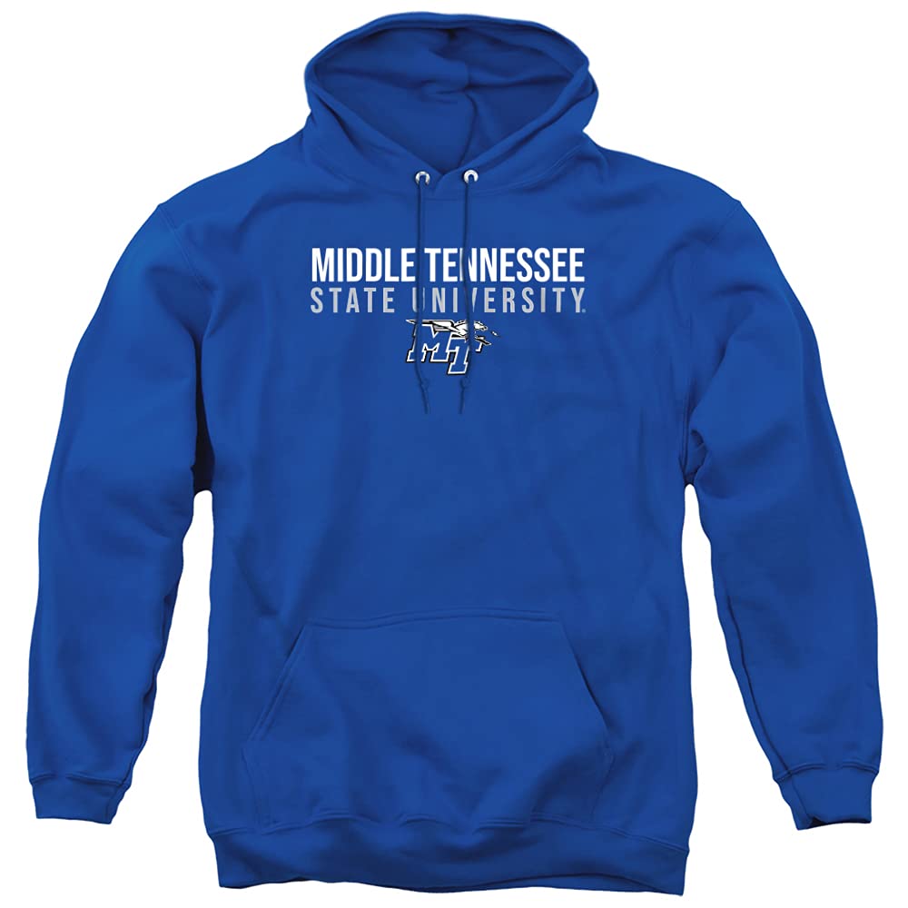 Official Middle Tennessee State University Stacked Logo Unisex Pullover Hoodie - Comfortable & Stylish College Apparel for Men & Women | Perfect for Game Day, Campus Wear & Casual Outfits