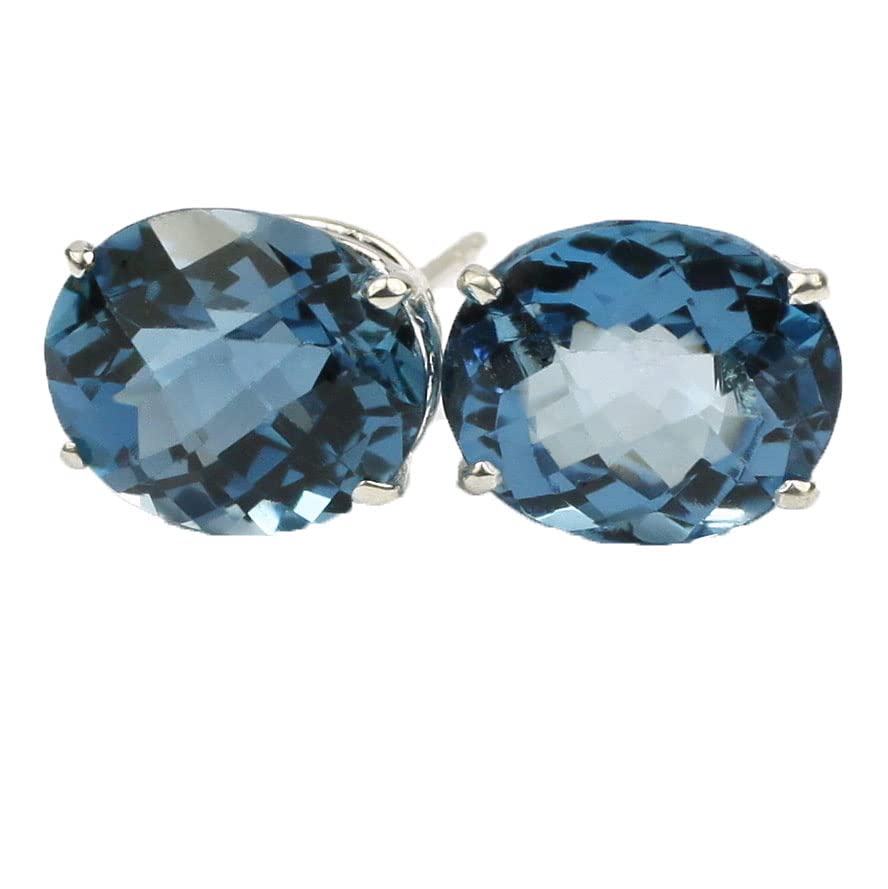 London Blue Topaz Sterling Silver Post Earrings for Women – Hypoallergenic & Elegant Jewelry Gift for Birthdays, Anniversaries, and Special Occasions
