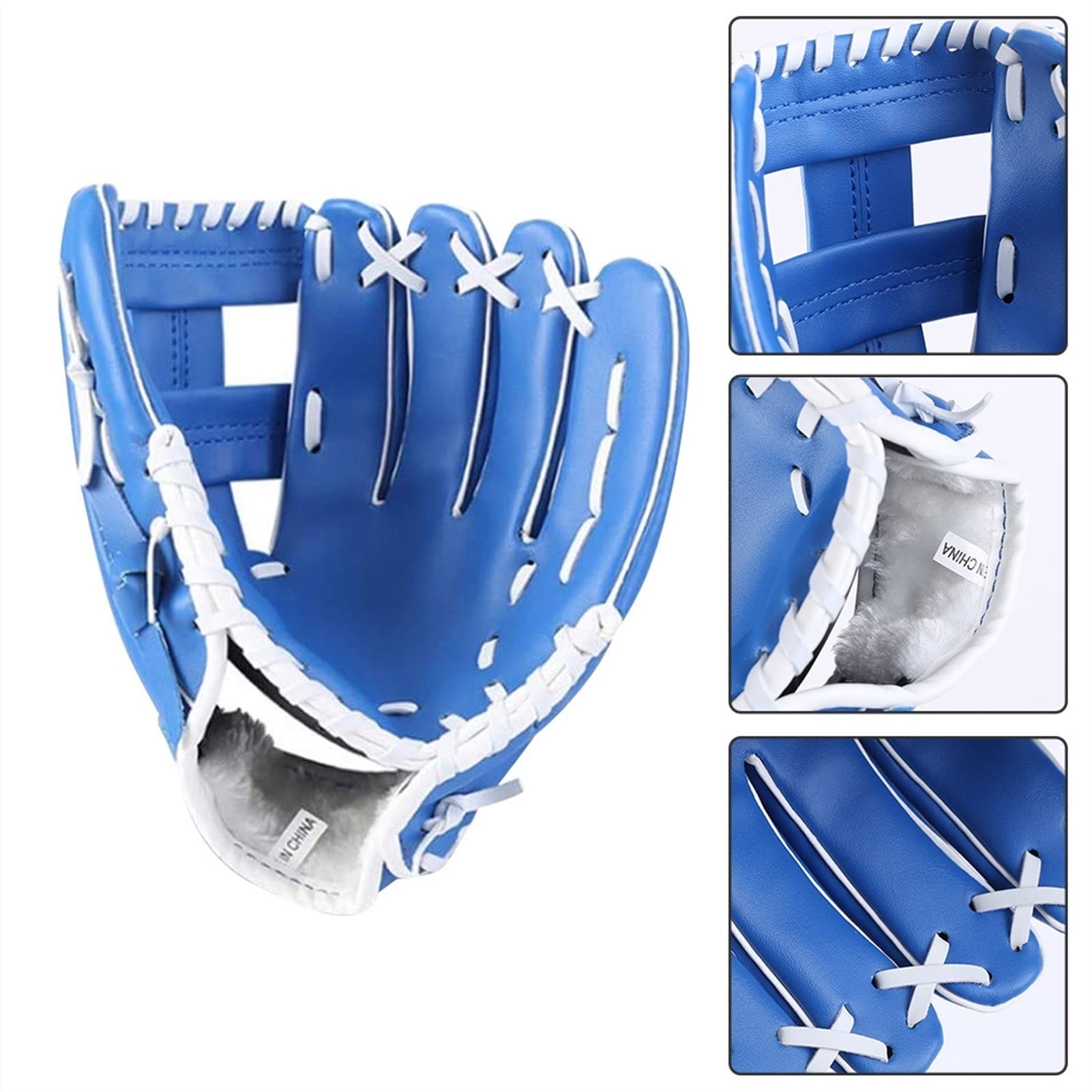 Premium 11.5 Inch Blue Baseball & Softball Gloves - Comfortable, Durable with Adjustable Shoulder Straps for Youth & Adult Players - Perfect for Training, Games & Outdoor Sports Activities