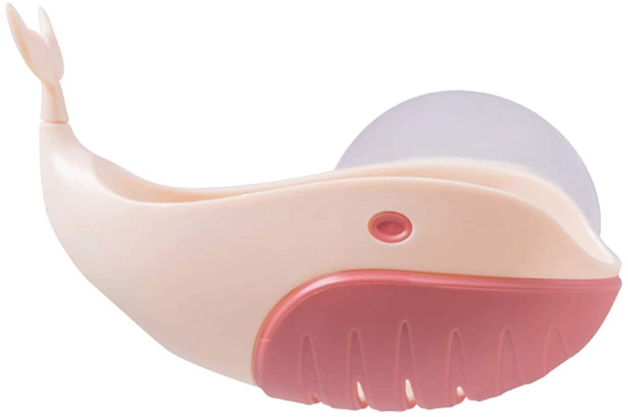 Wall-Mounted Plastic Soap Holder - Creative Bathroom Soap Tray with Drainage, Space-Saving Soap Container for Shower, Kitchen Sink - Pink Soap Storage Box (Ideal for Home, Hotel, Gym & Travel Use)