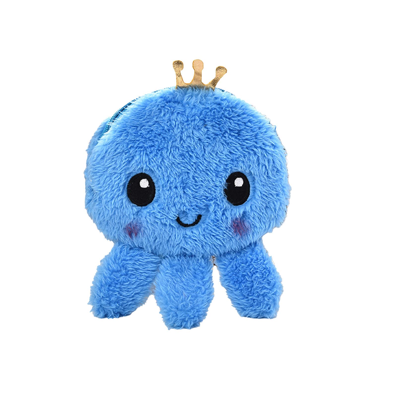 Octopus Shaped Coin Purse - Cute Cartoon PP Cotton Plush Cash Wallet for Women & Kids | Durable Home & Bedroom Organizer for Coins, Keys & Small Accessories