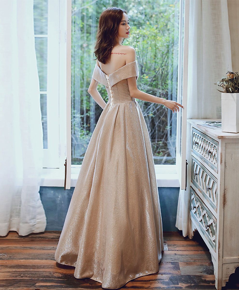 Elegant Champagne Long Prom Dress - Formal Graduation Gown for Women | Perfect for Homecoming, Ballroom Dances & Special Occasions
