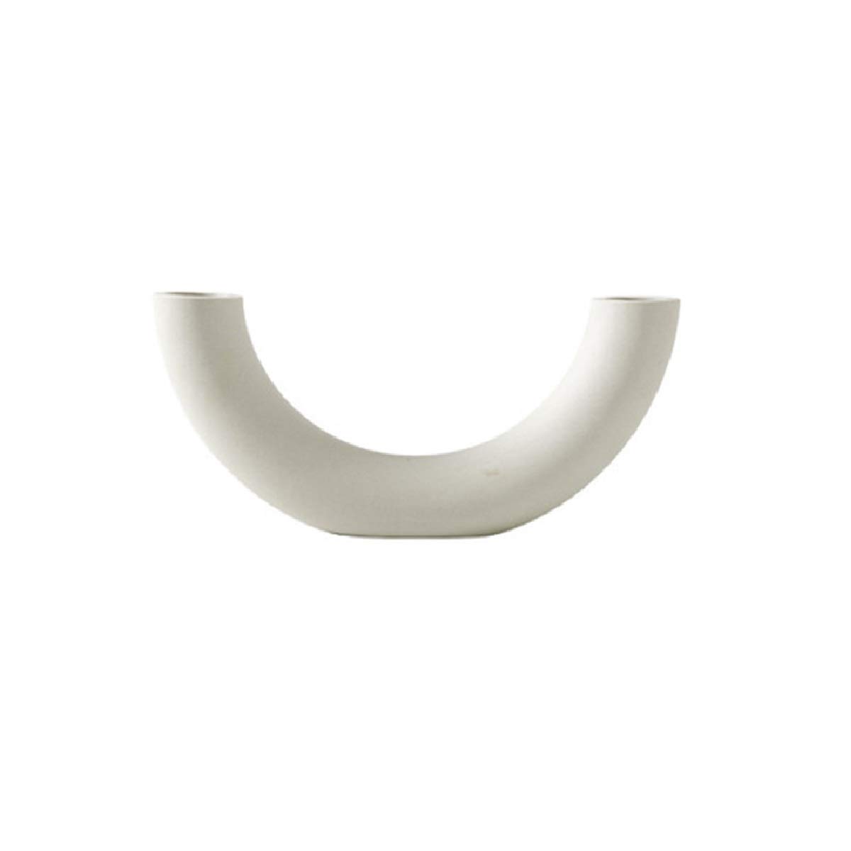 FuTaiKang Modern Geometric Ceramic Vase - White Minimalist Home Decor for Flower Arrangements | Perfect for Living Room, Bedroom & Office Decor | Dried Flower Holder & Creative Centerpiece