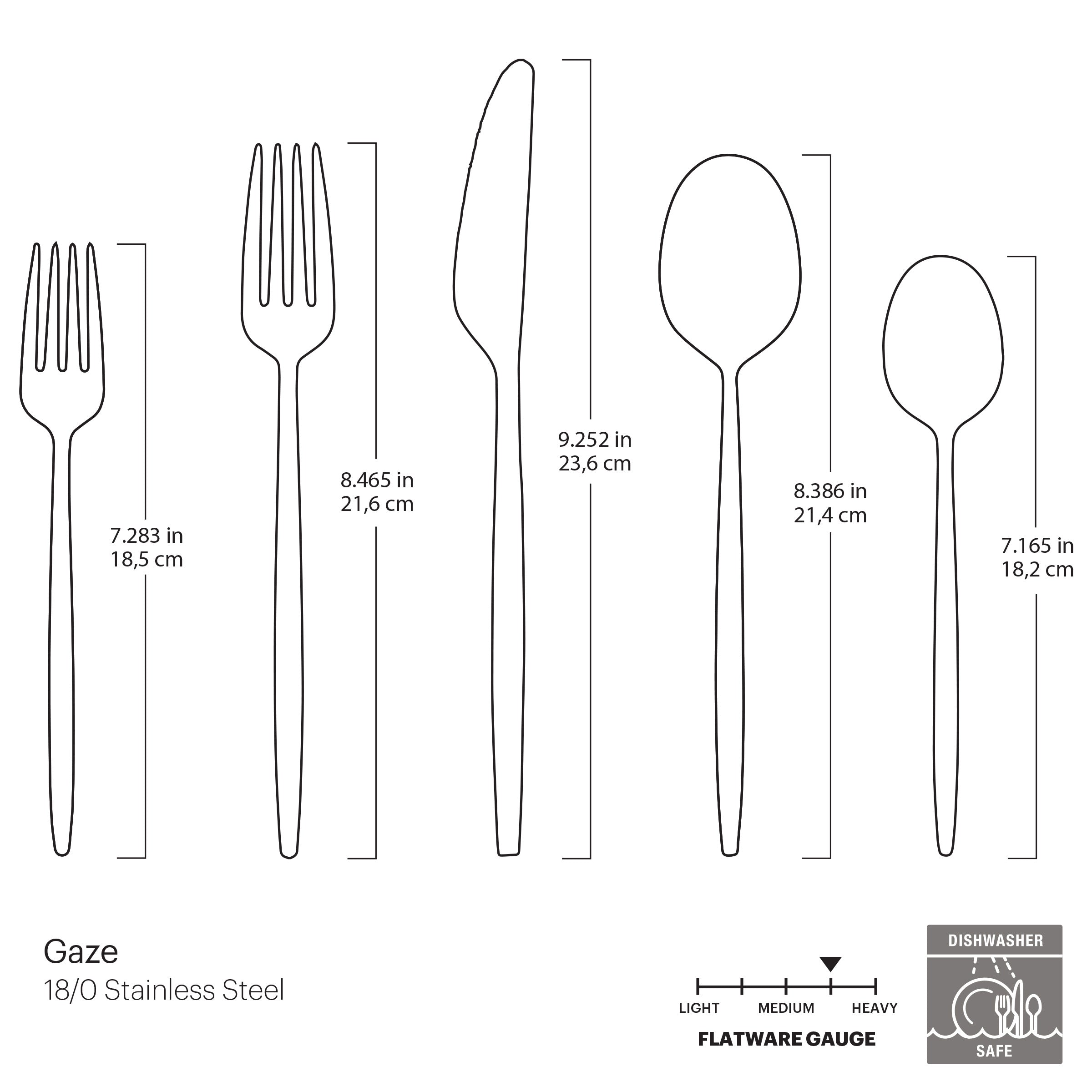 Gaze Champagne Satin 20-Piece Flatware Set - Elegant Stainless Steel Cutlery for Fine Dining, Wedding Gifts & Formal Dinner Parties