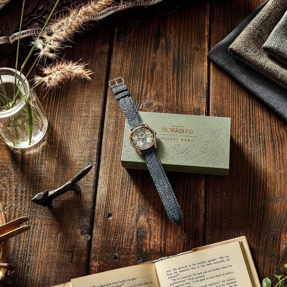 August Berg X Morris & Co Men's Watch with Indigo Perlon Braided Nylon Strap - Model M1PL0538A16VID - Perfect for Casual Wear, Outdoor Activities & Everyday Use