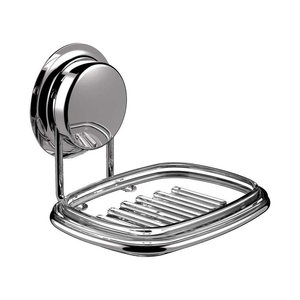 Stainless Steel Soap Dish Holder - Wall Mounted Bathroom Soap Box with Hanging Net for Hotel & Home Use - Durable Soap Storage Container for Shower, Sink and Bathtub