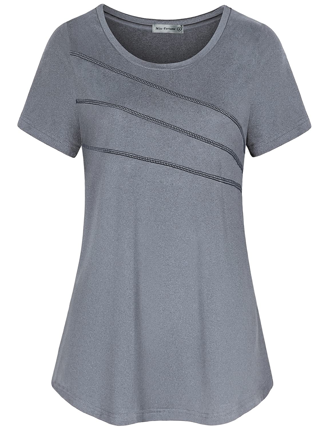Miss Fortune Women's Workout Tops - Breathable Moisture Wicking Active Shirts for Yoga, Running, Hiking & Gym | Perfect for Fitness, Training & Outdoor Activities