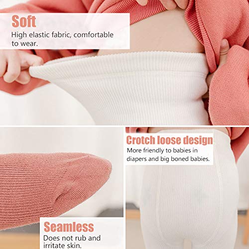 YAMEE Fleece-Lined Winter Baby Toddler Girls Tights - Warm Cable Knit Cotton Leggings & Stockings for Cold Weather (Plus Size Available) - Perfect for Playtime, School & Outdoor Activities