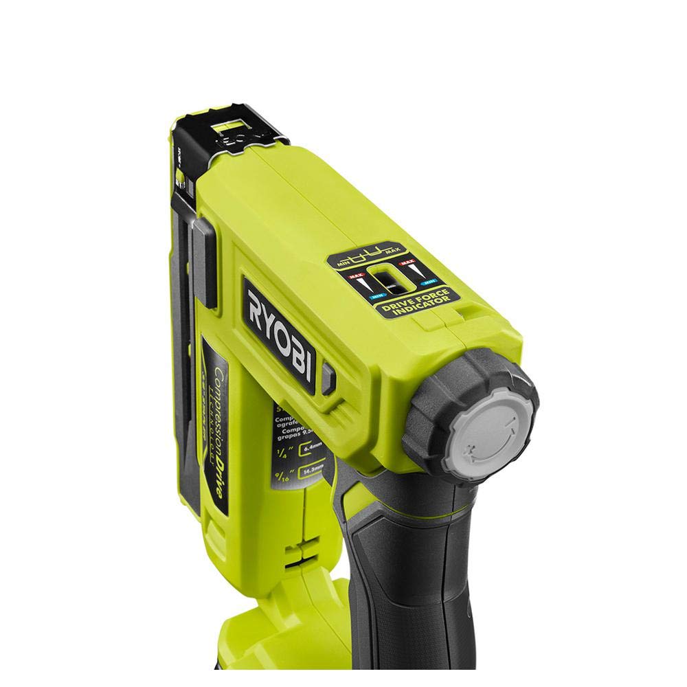 Ryobi 18V Cordless Crown Stapler Kit with Battery & Charger - Bulk Pack (Non-Retail) - Perfect for DIY Home Projects, Woodworking, and Upholstery