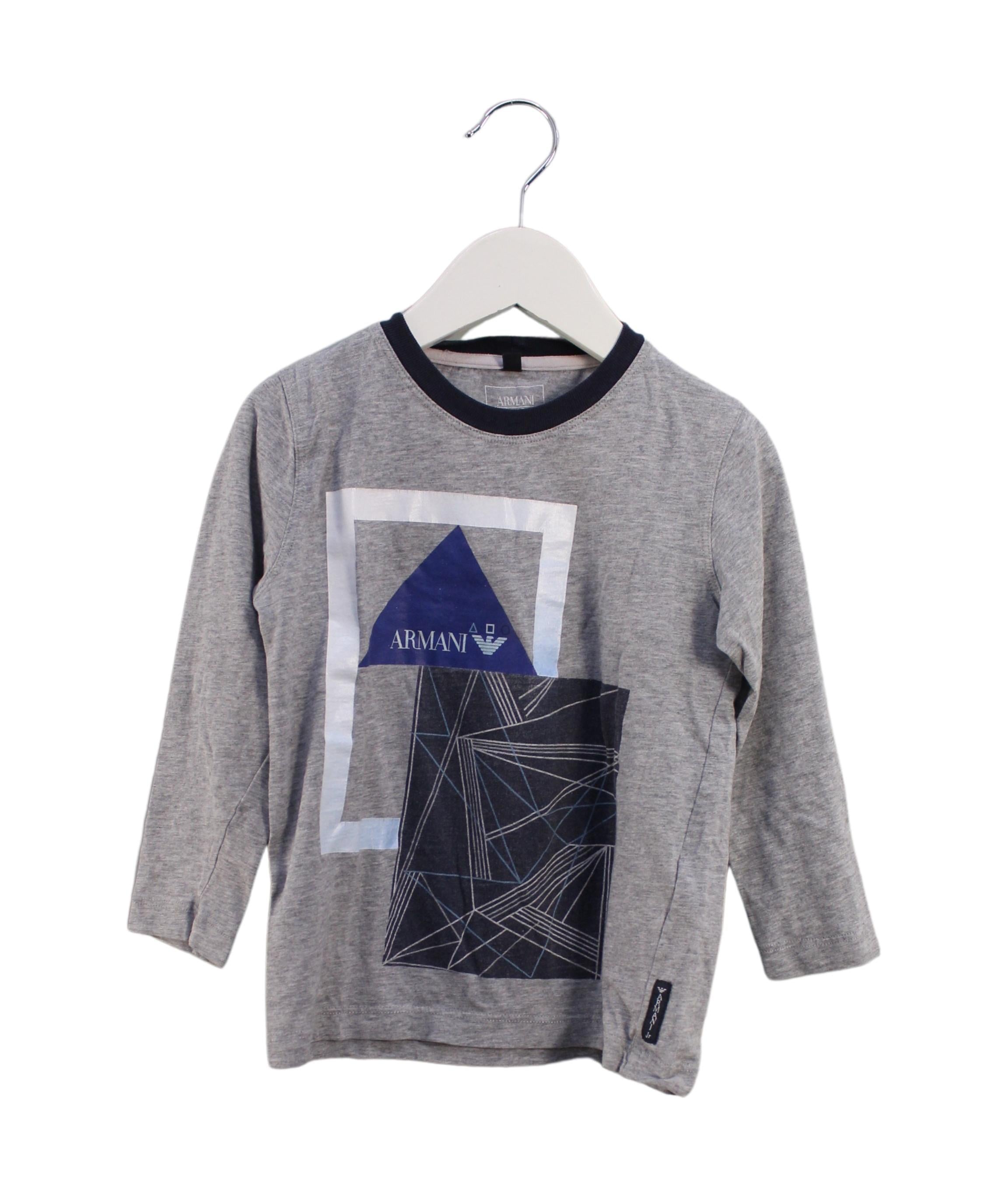 Armani Long Sleeve Top for Girls 4T (106cm) - Elegant Cotton Blouse for School, Parties & Special Occasions