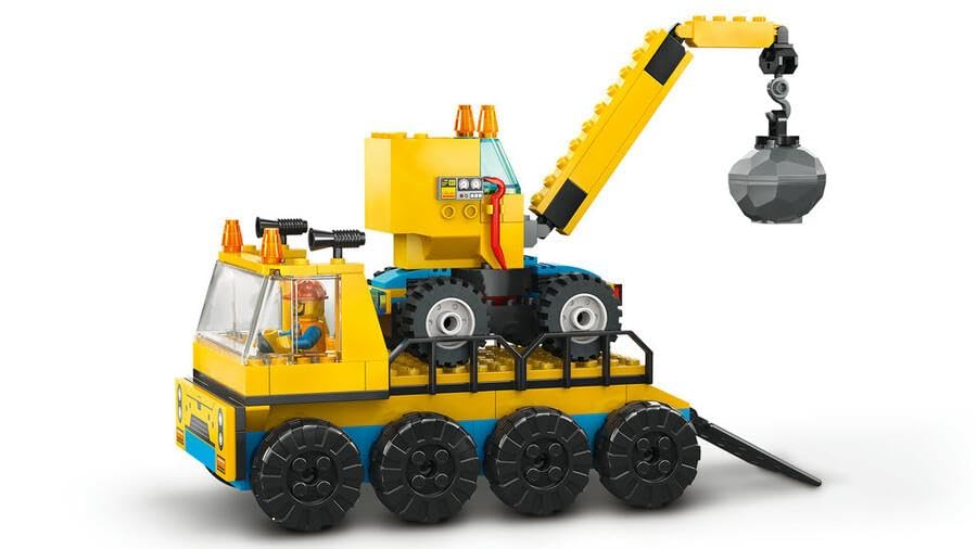 LEGO 60391 City Construction Trucks & Demolition Ball Crane Toy Set with Excavator, Dump Truck & Transport Vehicle - Educational Building Blocks for Kids Ages 4+ - Perfect for Creative Play & STEM Learning at Home or School