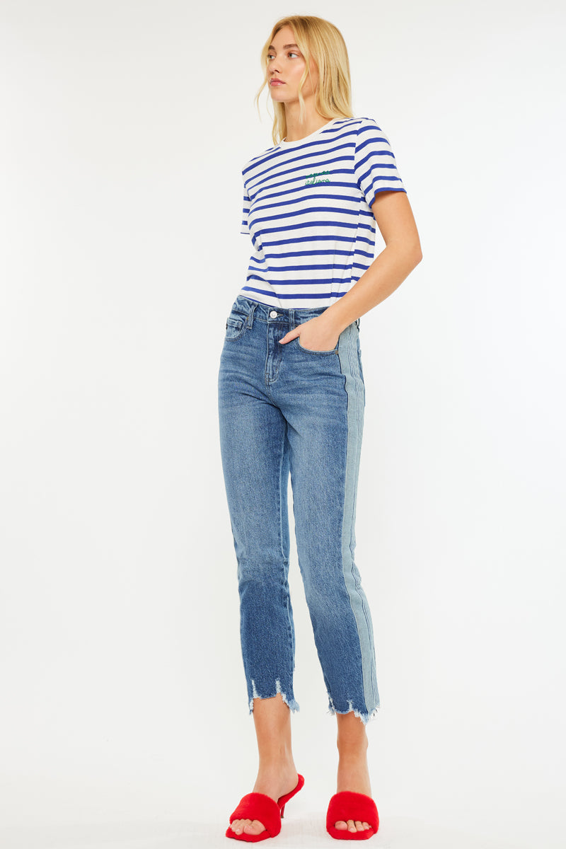 Erin High Rise Slim Straight Leg Jeans for Women - Stretchy Denim Pants, Comfortable & Flattering Fit - Perfect for Casual Wear, Office, and Date Nights